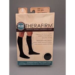 Therafirm Gradient Compression Sz M Black Trouser Socks 20-30mmHg 68316 New